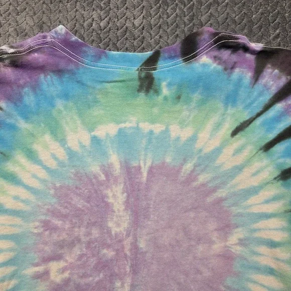 VTG 1991 Liquid Blue Yes Band Tie Dye T-Shirt Men's M Blue Purple Brockum USA - Picture 11 of 12